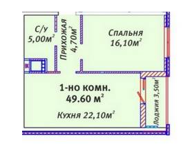 1-кімнатна 49.6 м² в ЖК Михайлівське містечко від 20 000 грн/м², Одеса