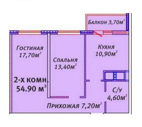 2-кімнатна 54.9 м² в ЖК Михайлівське містечко від 19 000 грн/м², Одеса