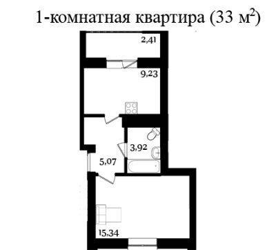 1-комнатная 33 м² в ЖК Молодежный городок от 14 500 грн/м², с. Крюковщина