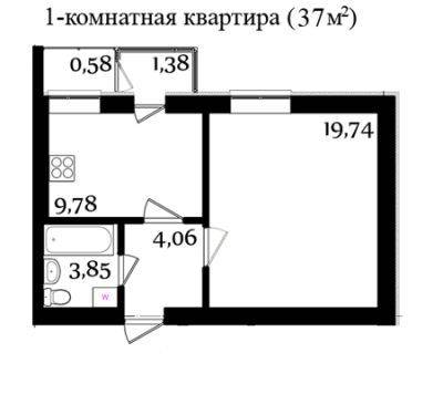 1-кімнатна 37 м² в ЖК Молодіжне містечко від 14 500 грн/м², с. Крюківщина