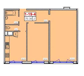 2-комнатная 70.36 м² в ЖК Сорок шестая жемчужина от 21 850 грн/м², Одесса