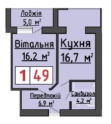 1-комнатная 49 м² в ЖК на ул. 40-летия Победы, 4 от 12 500 грн/м², г. Ковель