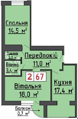 2-комнатная 67 м² в ЖК на ул. 40-летия Победы, 4 от 12 000 грн/м², г. Ковель