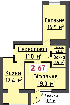 2-комнатная 67 м² в ЖК на ул. 40-летия Победы, 4 от 12 000 грн/м², г. Ковель