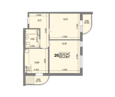 2-комнатная 65.23 м² в ЖК на вул. Благовісна, 210 от 12 000 грн/м², Черкассы
