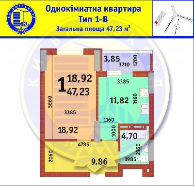 1-комнатная 47.23 м² в ЖК Драгоманова от застройщика, Киев