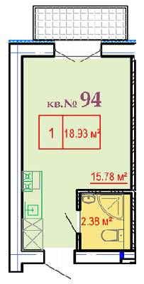 1-кімнатна 18.93 м² в ЖК на вул. Косарєва (Соколова), 25 від 12 900 грн/м², Харків