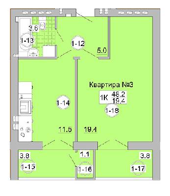 1-кімнатна 48.2 м² в ЖК на вул. Проектована-Тролейбусна від забудовника, с. Сокільники