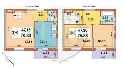3-комнатная 76.83 м² в ЖК на ул. Просвещения, 14 от 20 482 грн/м², Киев
