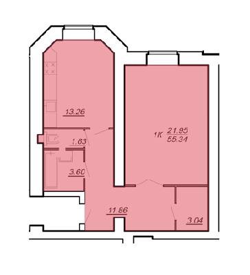 1-комнатная 55.34 м² в ЖК на вул. Яреми, 12 от 11 500 грн/м², Тернополь