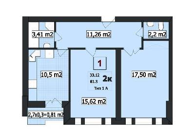 2-кімнатна 61.3 м² в ЖК Парковий від забудовника, м. Буча