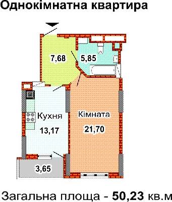 1-комнатная 50.23 м² в ЖК Перовский от застройщика, Киев