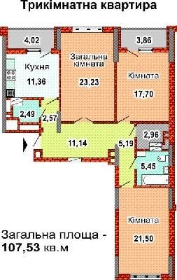 3-кімнатна 107.53 м² в ЖК Перовський від забудовника, Київ