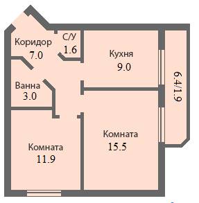 2-комнатная 50.66 м² в ЖК Петропавловская Мечта от 14 400 грн/м², с. Петропавловская Борщаговка