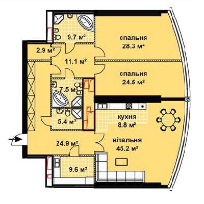 3-комнатная 177.9 м² в ЖК по Кловскому спуску, 7 от застройщика, Киев