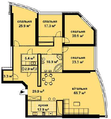 5+ комнат 221 м² в ЖК по Кловскому спуску, 7 от застройщика, Киев