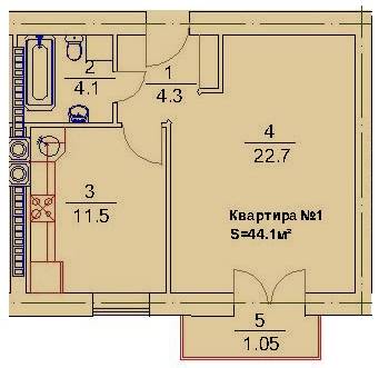 1-кімнатна 44.1 м² в ЖК Підгір`я від 12 450 грн/м², м. Трускавець