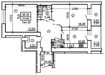 2-кімнатна 75.64 м² в ЖМ Поділля від 14 990 грн/м², Вінниця