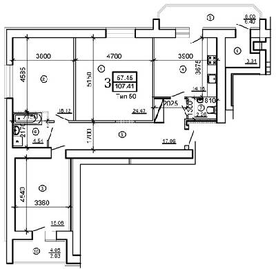 3-комнатная 107.41 м² в ЖМ Подолье от 18 800 грн/м², Винница