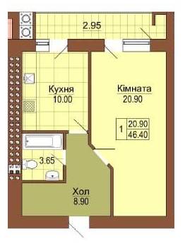 1-комнатная 46.4 м² в ЖК Рафаэль от 21 700 грн/м², Львов