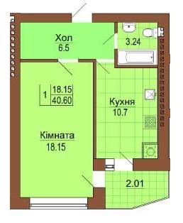 1-комнатная 40.6 м² в ЖК Рафаэль от 21 700 грн/м², Львов