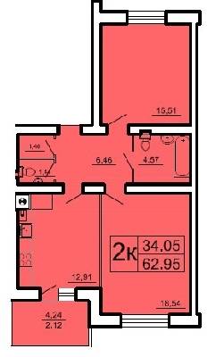 2-комнатная 62.95 м² в ЖК Ренуар от 16 250 грн/м², Львов