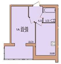 1-кімнатна 44.28 м² в ЖК Рів'єра від 14 700 грн/м², Вінниця