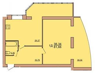 1-комнатная 81.66 м² в ЖК Ривьера от 14 700 грн/м², Винница