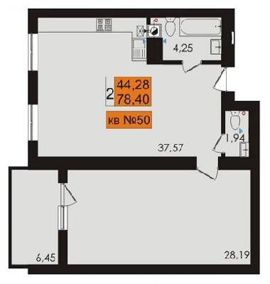 2-комнатная 78.4 м² в ЖК Сады Ривьеры от 13 000 грн/м², с. Фонтанка