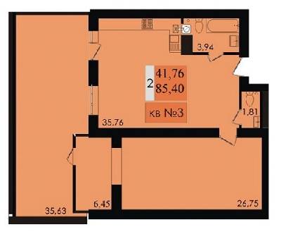 2-комнатная 85.4 м² в ЖК Сады Ривьеры от 13 000 грн/м², с. Фонтанка
