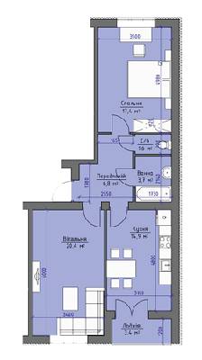 2-комнатная 68.2 м² в ЖК Софиевский пассаж от застройщика, с. Софиевская Борщаговка