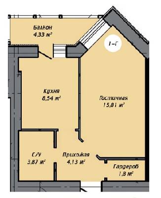 1-комнатная 35.45 м² в ЖК Столичный квартал от 13 500 грн/м², г. Ирпень