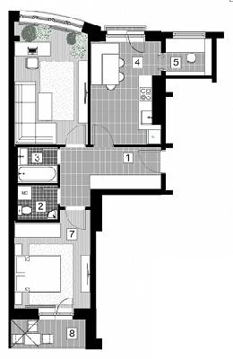 2-комнатная 58.8 м² в ЖК Женевьева-2 от 17 070 грн/м², г. Ирпень