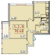 3-кімнатна 70.48 м² в ЖК Тридцять четверта перлина від 16 330 грн/м², Одеса