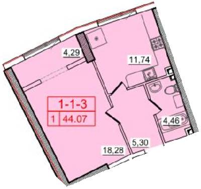 1-кімнатна 44.07 м² в ЖК Тридцять шоста перлина від 24 170 грн/м², Одеса