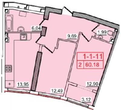 2-комнатная 60.18 м² в ЖК Тридцать шестая жемчужина от 23 490 грн/м², Одесса