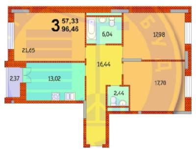 3-комнатная 96.46 м² в ЖК Французский квартал от 45 540 грн/м², Киев