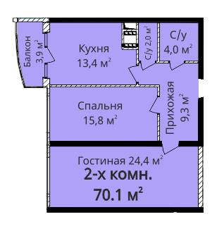 2-комнатная 70.1 м² в ЖК Четыре сезона от 23 200 грн/м², Одесса