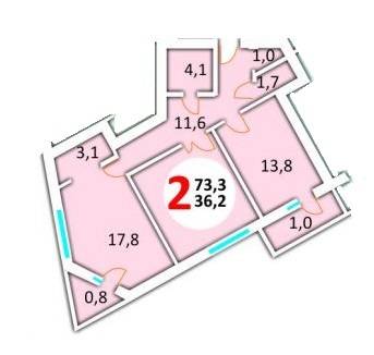 2-кімнатна 73.3 м² в ЖК Еко-дім на Червоної Калини від забудовника, Львів