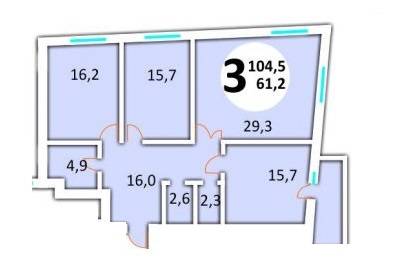 3-комнатная 104.5 м² в ЖК Эко-дом на Красной Калины от застройщика, Львов