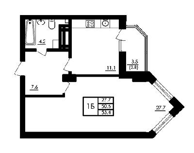1-кімнатна 53.4 м² в ЖК Бурштиновий від 13 980 грн/м², с. Ілічанка