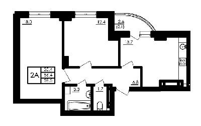 2-кімнатна 58.5 м² в ЖК Бурштиновий від 13 300 грн/м², с. Ілічанка
