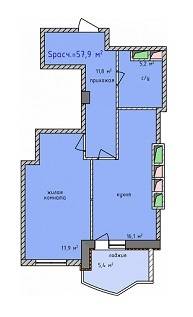 1-кімнатна 57.9 м² в ЖК Aqua Marine від 24 350 грн/м², Одеса