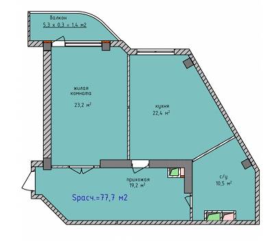 1-кімнатна 77.7 м² в ЖК Aqua Marine від 17 120 грн/м², Одеса