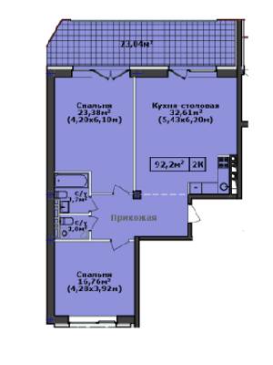 2-комнатная 92.2 м² в ЖК Comfort City Рыбинский от 21 000 грн/м², Днепр