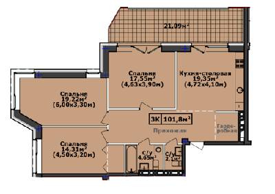 3-комнатная 129.8 м² в ЖК Comfort City Рыбинский от 30 000 грн/м², Днепр