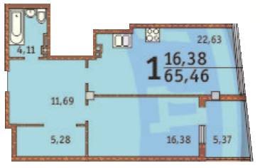 1-кімнатна 65.46 м² в ЖК Costa fontana від 39 210 грн/м², Одеса