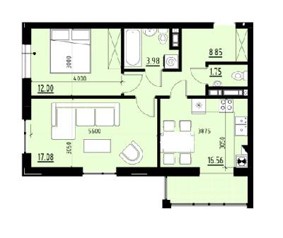 2-кімнатна 60.22 м² в ЖК Globus Comfort від 13 500 грн/м², Львів