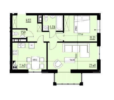 2-комнатная 59.31 м² в ЖК Globus Comfort от 13 500 грн/м², Львов