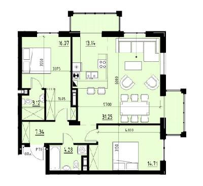 3-комнатная 89.91 м² в ЖК Globus Comfort от 13 250 грн/м², Львов